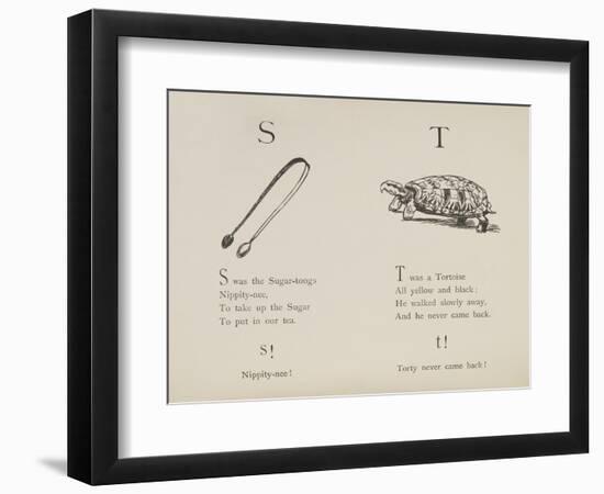 Sugar-tongues and Tortoise From Nonsense Alphabets Drawn and Written by Edward Lear.-Edward Lear-Framed Premium Giclee Print