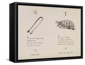 Sugar-tongues and Tortoise From Nonsense Alphabets Drawn and Written by Edward Lear.-Edward Lear-Framed Stretched Canvas