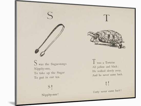 Sugar-tongues and Tortoise From Nonsense Alphabets Drawn and Written by Edward Lear.-Edward Lear-Mounted Giclee Print