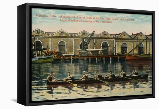 Sugar Warehouse Canoeing, San Juan River, Matanzas, Cuba, C1920S-null-Framed Stretched Canvas