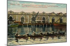 Sugar Warehouse Canoeing, San Juan River, Matanzas, Cuba, C1920S-null-Mounted Giclee Print