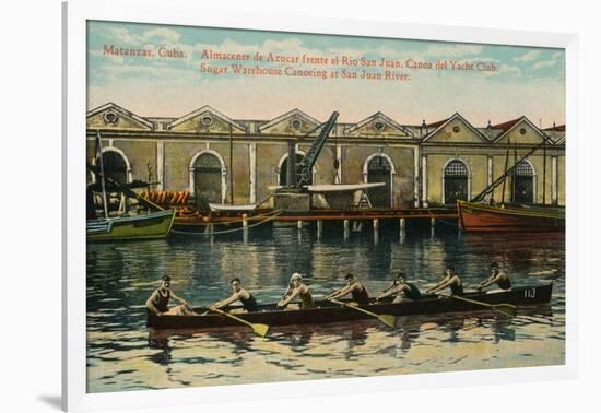 Sugar Warehouse Canoeing, San Juan River, Matanzas, Cuba, C1920S-null-Framed Giclee Print