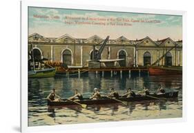 Sugar Warehouse Canoeing, San Juan River, Matanzas, Cuba, C1920S-null-Framed Giclee Print