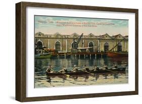 Sugar Warehouse Canoeing, San Juan River, Matanzas, Cuba, C1920S-null-Framed Giclee Print