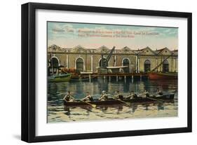 Sugar Warehouse Canoeing, San Juan River, Matanzas, Cuba, C1920S-null-Framed Giclee Print