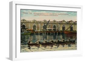 Sugar Warehouse Canoeing, San Juan River, Matanzas, Cuba, C1920S-null-Framed Giclee Print