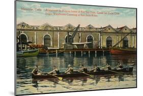 Sugar Warehouse Canoeing, San Juan River, Matanzas, Cuba, C1920S-null-Mounted Giclee Print