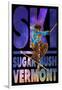 Sugarbush, Vermont - Milky Way Skier-Lantern Press-Framed Art Print