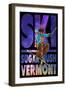 Sugarbush, Vermont - Milky Way Skier-Lantern Press-Framed Art Print