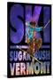 Sugarbush, Vermont - Milky Way Skier-Lantern Press-Stretched Canvas