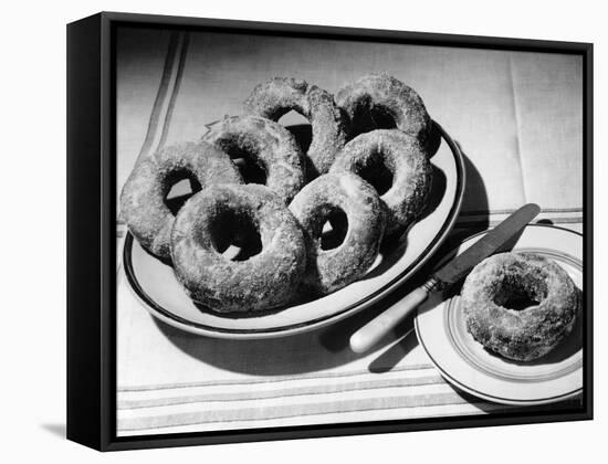 Sugared Ring Doughnuts-Elsie Collins-Framed Stretched Canvas