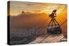 Sugarloaf Mountain Cable Car at Sunset.-Jon Hicks-Stretched Canvas