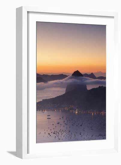 Sugarloaf Mountain (Pao De Acucar) at Dawn, Rio De Janeiro, Brazil, South America-Ian Trower-Framed Photographic Print