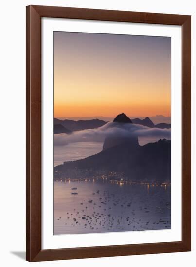 Sugarloaf Mountain (Pao De Acucar) at Dawn, Rio De Janeiro, Brazil, South America-Ian Trower-Framed Photographic Print