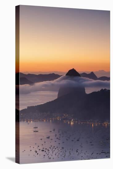 Sugarloaf Mountain (Pao De Acucar) at Dawn, Rio De Janeiro, Brazil, South America-Ian Trower-Stretched Canvas