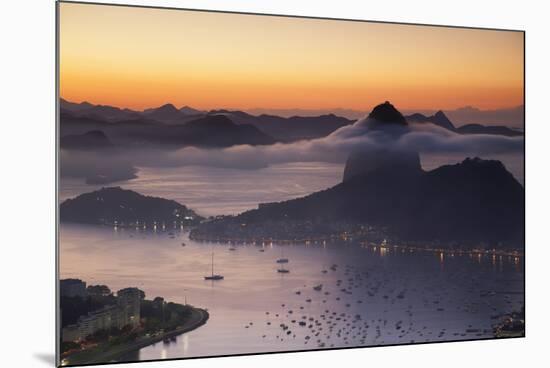 Sugarloaf Mountain (Pao De Acucar) at Dawn, Rio De Janeiro, Brazil, South America-Ian Trower-Mounted Photographic Print
