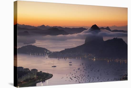 Sugarloaf Mountain (Pao De Acucar) at Dawn, Rio De Janeiro, Brazil, South America-Ian Trower-Stretched Canvas