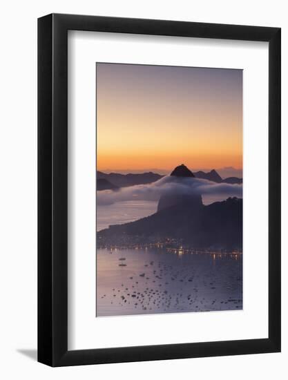 Sugarloaf Mountain (Pao De Acucar) at Dawn, Rio De Janeiro, Brazil, South America-Ian Trower-Framed Photographic Print