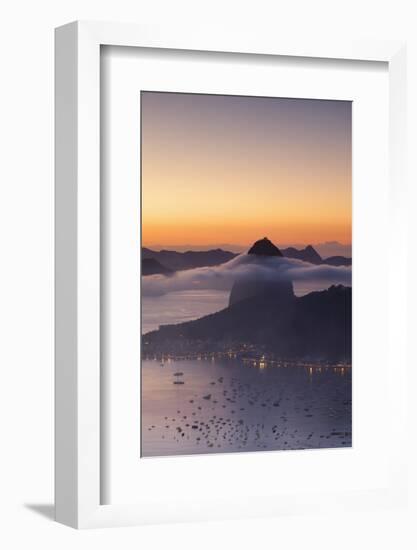 Sugarloaf Mountain (Pao De Acucar) at Dawn, Rio De Janeiro, Brazil, South America-Ian Trower-Framed Photographic Print