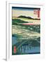 Sugatami Bridge, Omokage Bridge and Jariba at Takata, from the Series 'One Hundred Famous Views…-Ando Hiroshige-Framed Giclee Print