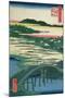 Sugatami Bridge, Omokage Bridge and Jariba at Takata, from the Series 'One Hundred Famous Views…-Ando Hiroshige-Mounted Giclee Print