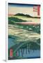 Sugatami Bridge, Omokage Bridge and Jariba at Takata, from the Series 'One Hundred Famous Views…-Ando Hiroshige-Framed Giclee Print