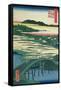 Sugatami Bridge, Omokage Bridge and Jariba at Takata, from the Series 'One Hundred Famous Views…-Ando Hiroshige-Framed Stretched Canvas