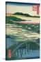 Sugatami Bridge, Omokage Bridge and Jariba at Takata, from the Series 'One Hundred Famous Views…-Ando Hiroshige-Stretched Canvas