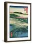 Sugatami Bridge, Omokage Bridge and Jariba at Takata, from the Series 'One Hundred Famous Views…-Ando Hiroshige-Framed Giclee Print