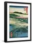 Sugatami Bridge, Omokage Bridge and Jariba at Takata, from the Series 'One Hundred Famous Views…-Ando Hiroshige-Framed Giclee Print