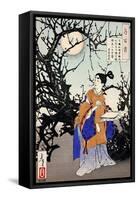 Sugawara No Michizane, One Hundred Aspects of the Moon-Yoshitoshi Tsukioka-Framed Stretched Canvas