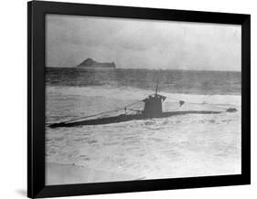 Suicide Submarine Washed up on Beach-null-Framed Photographic Print