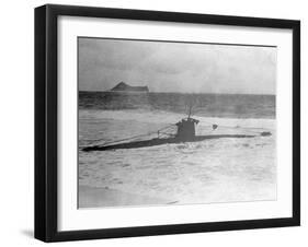 Suicide Submarine Washed up on Beach-null-Framed Photographic Print