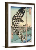 Suido Bridge and Suruga Hill-Ando Hiroshige-Framed Art Print