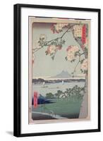 Suigin Grove and Masaki, on the Sumida River, from 'One Hundred Famous Views of Edo (Tokyo)', 1856-Ando Hiroshige-Framed Premium Giclee Print