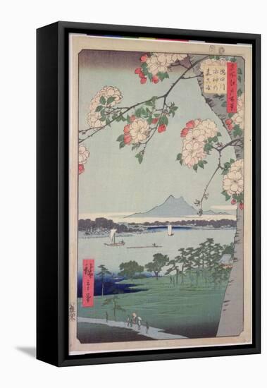 Suigin Grove and Masaki, on the Sumida River, from 'One Hundred Famous Views of Edo (Tokyo)', 1856-Ando Hiroshige-Framed Stretched Canvas