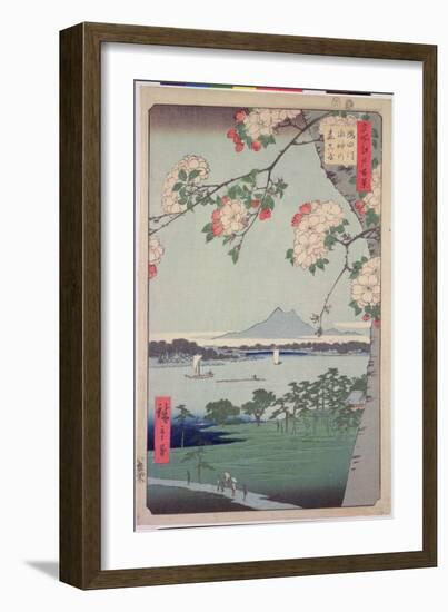 Suigin Grove and Masaki, on the Sumida River, from 'One Hundred Famous Views of Edo (Tokyo)', 1856-Ando Hiroshige-Framed Giclee Print