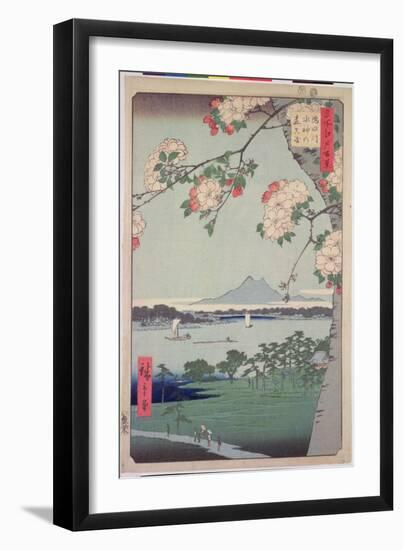 Suigin Grove and Masaki, on the Sumida River, from 'One Hundred Famous Views of Edo (Tokyo)', 1856-Ando Hiroshige-Framed Giclee Print