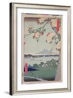 Suigin Grove and Masaki, on the Sumida River, from 'One Hundred Famous Views of Edo (Tokyo)', 1856-Ando Hiroshige-Framed Giclee Print