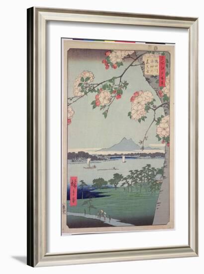 Suigin Grove and Masaki, on the Sumida River, from 'One Hundred Famous Views of Edo (Tokyo)', 1856-Ando Hiroshige-Framed Giclee Print