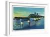 Suisun Bay, California - View of the Martinez-Benicia Bridge, c.1936-Lantern Press-Framed Art Print