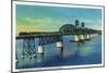 Suisun Bay, California - View of the Martinez-Benicia Bridge, c.1936-Lantern Press-Mounted Art Print