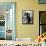 Suit Clad Movie Director Alfred Hitchcock as He Leans on Balcony Railing of Apartment-Peter Stackpole-Framed Stretched Canvas displayed on a wall