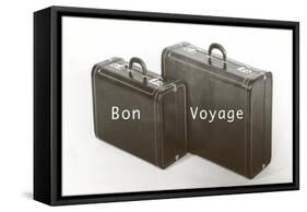 Suitcases, Bon Voyage-null-Framed Stretched Canvas