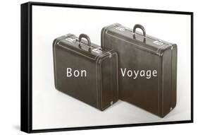 Suitcases, Bon Voyage-null-Framed Stretched Canvas