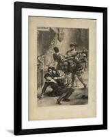 Suite lithographique "Hamlet" : la mort d'Hamlet après le duel-Eugene Delacroix-Framed Giclee Print