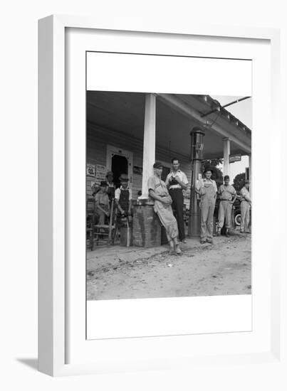 Suiting Up for Baseball at the Gasoline Station-Dorothea Lange-Framed Art Print