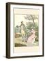 Suitor Leads a Young Girl from a Bench in a Smiling a Loving Face-Randolph Caldecott-Framed Art Print