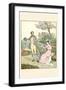 Suitor Leads a Young Girl from a Bench in a Smiling a Loving Face-Randolph Caldecott-Framed Art Print