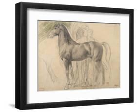 Suivantes de Sémiramis et cheval, étude pour Sémiramis-Edgar Degas-Framed Giclee Print